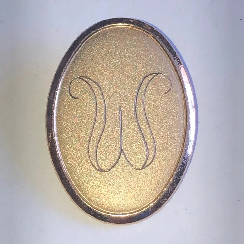 Vintage Gold Tone Initial W Brooch Pin